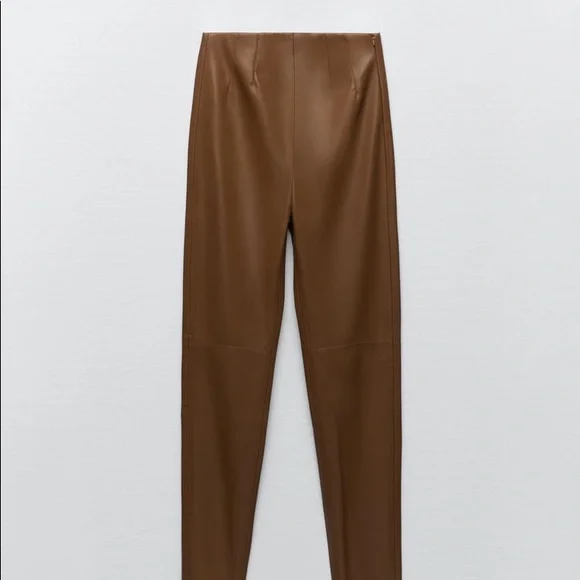 Zara Camel Brown Leggings - Picture 4 of 8